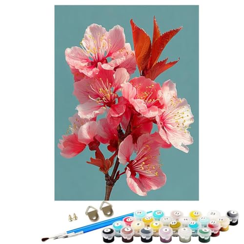 Blume Malen Nach Zahlen Erwachsene Mit Rahmen, Malen Nach Zahlen Pflanze 80x110 cm DIY Painting Set Mit 3 Pinseln und 36 Acrylfarbe, Paint by Numbers für Deko Wohnzimmer, Geschenke für Frauen ZBSDK85 von Generic