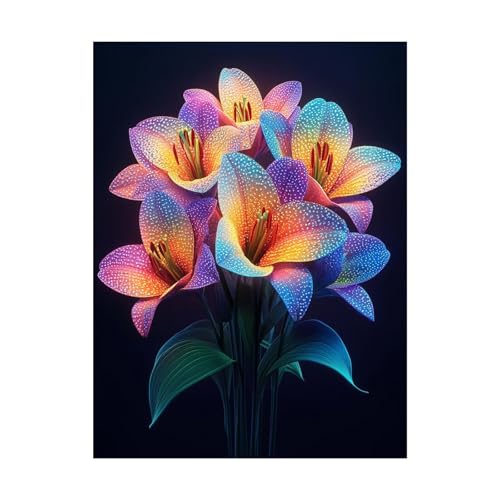 Blume Malen Nach Zahlen Erwachsene Pflanzen Malen Nach Zahlen 100x135CM DIY Basteln Erwachsene Klarheit Farbe Leinwan Bilder mit Acrylfarben Set 3 Typen Pinsel für Deko Wohnzimmer, Geschenke 2YH-14901 von Generic