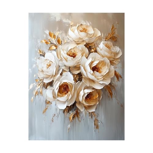 Blume Malen Nach Zahlen Erwachsene Pflanzen Malen Nach Zahlen 135x100cm DIY Basteln Erwachsene Klarheit Farbe Leinwan Bilder mit Acrylfarben Set 3 Typen Pinsel für Deko Wohnzimmer, Geschenke 2YH-14855 von Generic