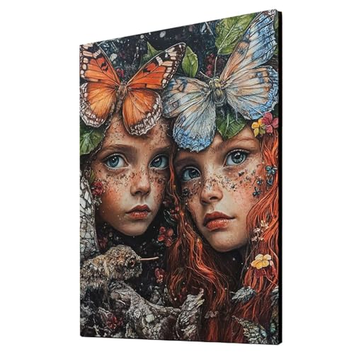 Blume Schmetterling Malen Nach Zahlen Erwachsene Frau Malen Nach Zahlen 100x135 cm DIY Basteln Erwachsene Klarheit Farbe Leinwan Bilder mit Acrylfarben Set 3 Typen Pinsel für Deko Wohnzimmer 2YH-2660 von Generic