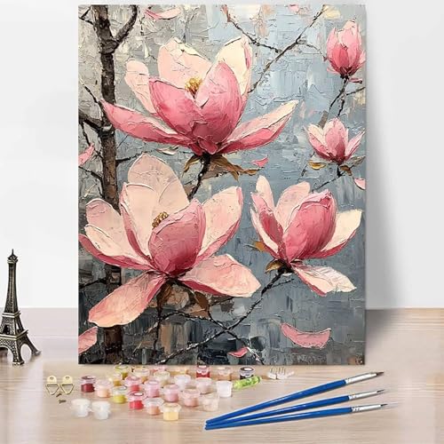 Blumen Malen Nach Zahlen Erwachsene Anlage Malen Nach Zahlen Kreativ Set Erwachsene 100 x 135 cm, Leinwand Ölgemälde Bastelset mit Pinsel und Farben für Deko, Geschenke für Frauen, Ohne Rahmen -XY814 von Generic