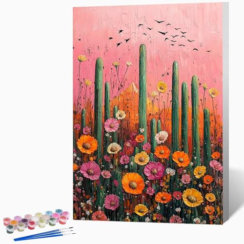 Blumen Malen Nach Zahlen Erwachsene Landschaft Malen Nach Zahlen DIY Set Erwachsene 40 x 50 cm, Kreativ Handgemalt Leinwand Set Mit 3-Pinseln Und Acrylfarbe, Geschenke, Deko (Ohne Rahmen) -LKF0740L5 von Generic