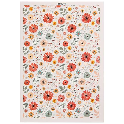 Blumen-Transfer-Aufkleber - Wassertransferpapier für bunte Blumen, Ton-Transferblätter | Transferpapier für Bastelarbeiten aus Ton, Transferblätter von Generic