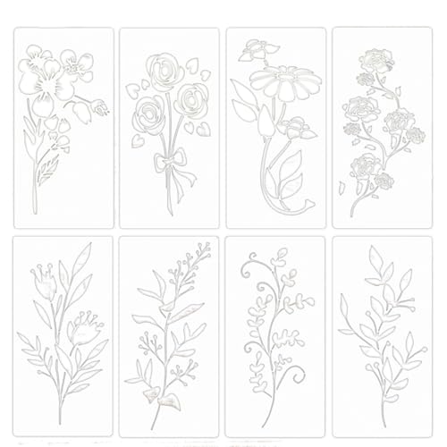 Blumenschablonen zum Bemalen, lebendige Blumenschablone zum Malen von Holz | Blumenschablonen Waschbar Multifunktional Wiederverwendbar Malschablonen für Holz, Wände, Leinwand Blumenschablonen zum Bemalen, lebendige Blumenschablone zum Malen von Holz | Blumenschablonen Waschbar Multifunktional Wiederverwendbar Malschablonen für Holz, Wände, Leinwand von Generic