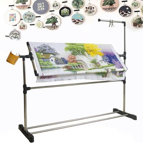 Bodenrahmen für Handarbeiten, Stickständer mit Seilzug, Stickrahmenständer, 360° höhenverstellbarer Kreuzstich-Bastelständer, stehender Stick-Schoßtisch für Kunsthandwerk-Nähhalter 55CM Bodenrahmen für Handarbeiten, Stickständer mit Seilzug, Stickrahmenständer, 360° höhenverstellbarer Kreuzstich-Bastelständer, stehender Stick-Schoßtisch für Kunsthandwerk-Nähhalter 55CM von Generic