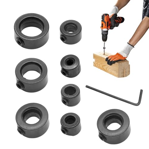 Bohrer-Anschlagringe Set aus Kohlenstoffstahl - 8-teiliges Bohrstopp-Ring-Set mit Tiefenanschlag mit geteiltem Ring-Design, einschließlich Größen von 3 mm bis 16 mm Bohrer-Anschlagringe Set aus Kohlenstoffstahl - 8-teiliges Bohrstopp-Ring-Set mit Tiefenanschlag mit geteiltem Ring-Design, einschließlich Größen von 3 mm bis 16 mm von Generic