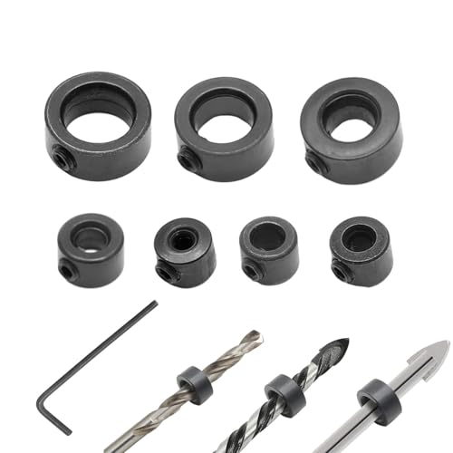 Bohrer-Stop-Ringe aus präzisionsgehärtetem Kohlenstoffstahl – 8-teiliges Tiefenbohrer-Set, geeignet für Bohrergrößen von 3 mm bis 16 mm, Design: Bohrer-Stop-Ringe aus präzisionsgehärtetem Kohlenstoffstahl – 8-teiliges Tiefenbohrer-Set, geeignet für Bohrergrößen von 3 mm bis 16 mm, Design: von Generic