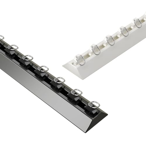 Bohrfreie Vorhangschiene Selbstklebende Decken Gardinenschiene Deckenschienensystem Schiebevorhangschienen für Wohnzimmer Schlafzimmer Küchen(Black,300 cm(9.8')) von Generic