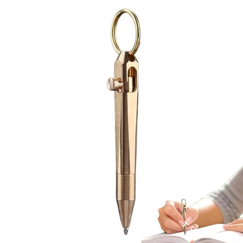 Bolt Kugelschreiber - Tragbarer Taschenstift, zarte Reisenotizen | Signature Kugelschreiber aus Messing, Wiederholungsstift für Notizbuchtaschen und Taschen mit kurzen Absätzen von Generic