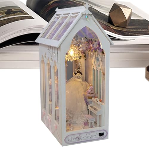 Book Nook Kits für Erwachsene, Bücherregal- -Buchstütze, 3D-Holzpuzzle-Buchstütze für Schreibtisch, Bücherregal, Arbeitszimmer, dekorative Buchecke mit LED-Licht Book Nook Kits für Erwachsene, Bücherregal- -Buchstütze, 3D-Holzpuzzle-Buchstütze für Schreibtisch, Bücherregal, Arbeitszimmer, dekorative Buchecke mit LED-Licht von Generic