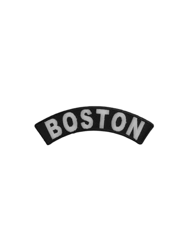 Boston City Aufnäher zum Aufbügeln, Schwarz und Grau, 10,2 x 2,5 cm, bestickter Rocker-Stil, Reise-/Urlaubssouvenir Boston City Aufnäher zum Aufbügeln, Schwarz und Grau, 10,2 x 2,5 cm, bestickter Rocker-Stil, Reise-/Urlaubssouvenir von Generic