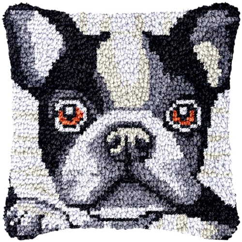 Boston Terrier Knüpfhaken-Kits, Kissen, bedrucktes Segeltuch, Kissen, Häkelgarn, Handarbeiten, Haken, Riegel-Set, DIY-Stickerei, Kissenbezug, Teppichbezug, Zuhause, Sofa, Weihnachtsdekoration, 43 x 43 Boston Terrier Knüpfhaken-Kits, Kissen, bedrucktes Segeltuch, Kissen, Häkelgarn, Handarbeiten, Haken, Riegel-Set, DIY-Stickerei, Kissenbezug, Teppichbezug, Zuhause, Sofa, Weihnachtsdekoration, 43 x 43 von Generic