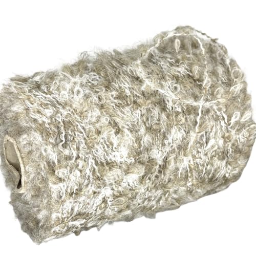 Boucle Alpakawolle Mischgarn Konen Garn 400g | #3 LIGHT WEIGHT | Flauschige Qualität zum Hand- und Maschinenstricken und DIY-Basteln (Beige) von Generic