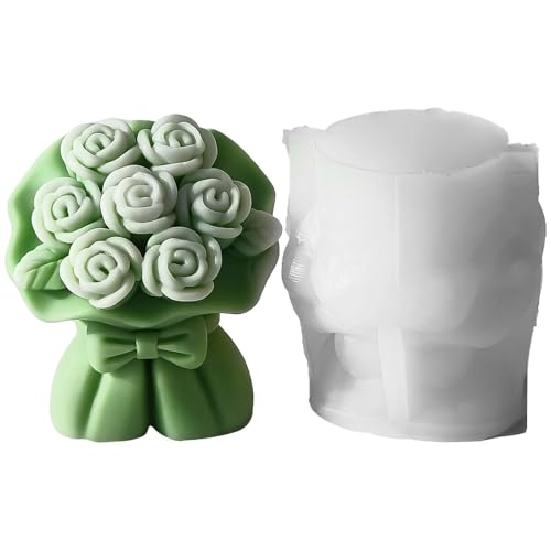 Bouquet Kerzenformen | Gießform | 3D-Straußformen für Kerzen, die Silikonblumenformen zum Valentinstag für Seifenharz herstellen Bouquet Kerzenformen | Gießform | 3D-Straußformen für Kerzen, die Silikonblumenformen zum Valentinstag für Seifenharz herstellen von Generic
