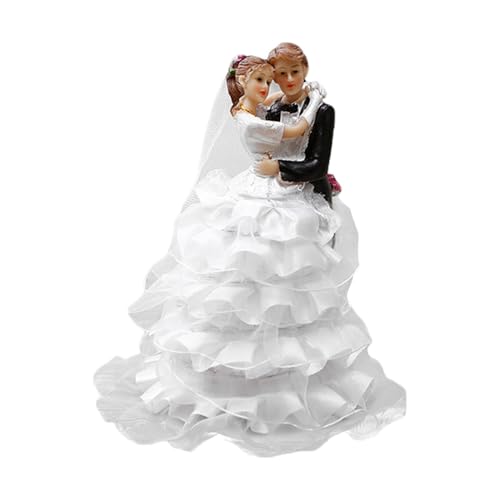 Brautkuchendekoration – Hochzeitstortendekoration aus Kunstharz | Hochzeitstortendekorationen für Verlobungsfeier, lustige Paarfiguren, Dekorationen Geschenke von Generic
