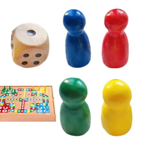 Brettspiel-Set, Vintage-Token, kompakte Holzfiguren | Premium-Sammel-Prüferelemente, multifunktionales Familienspiel, buntes Zubehör Brettspiel-Set, Vintage-Token, kompakte Holzfiguren | Premium-Sammel-Prüferelemente, multifunktionales Familienspiel, buntes Zubehör von Generic