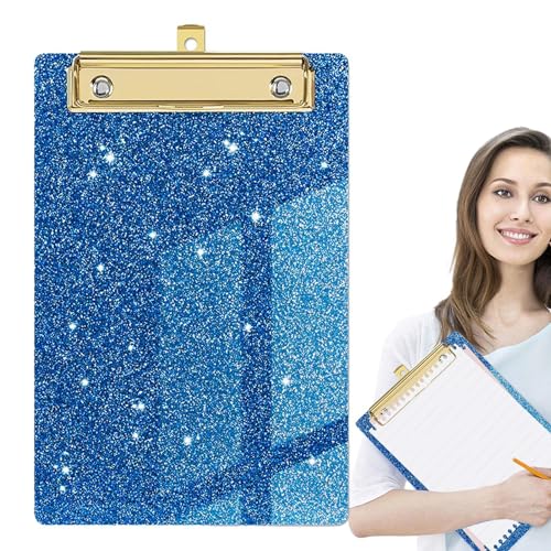 Briefbeschwerer für Briefbeschwerer, niedlicher Glitzer, Glitzer-Aktenbrett, Briefbeschwerer, tragbar, schick, niedriges Profil, mit goldenem Clip, für Klassenzimmer, Schule, Pflege von Generic