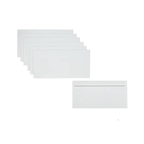 Briefumschläge DIN lang ohne Fenster | 110x220mm | weiß Versandtaschen Briefkuvert Kuvert Umschläge DIN lang selbstklebend 200 Stück von Generic