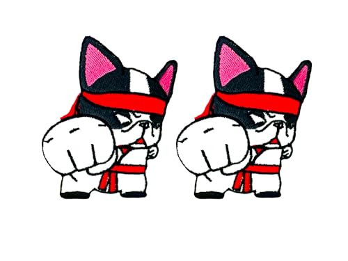 Bru_289 2 Stück Mini Französische Bulldogge Welpe Hund Patches Niedliches Cartoon-Logo 2 Patches Aufnähen Aufbügeln Applikation Abzeichen Schild Patch Kleidung DIY Kostüm von Generic