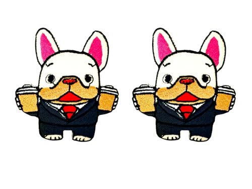 Bru_289 Set mit 2 Stück Mini Französische Bulldogge Welpe Hund Patches Niedliches Cartoon Logo 7 Patches Aufnähen Aufbügeln Applikation Abzeichen Schild Patch Kleidung DIY Kostüm Bru_289 Set mit 2 Stück Mini Französische Bulldogge Welpe Hund Patches Niedliches Cartoon Logo 7 Patches Aufnähen Aufbügeln Applikation Abzeichen Schild Patch Kleidung DIY Kostüm von Generic