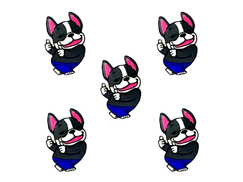 Bru_289 Set mit 5 Stück Mini Französische Bulldogge Welpe Hund Patches Niedliches Cartoon Logo 4 Aufnäher Aufbügler Stickerei Applikation Abzeichen Schild Patch Kleidung DIY Kostüm Bru_289 Set mit 5 Stück Mini Französische Bulldogge Welpe Hund Patches Niedliches Cartoon Logo 4 Aufnäher Aufbügler Stickerei Applikation Abzeichen Schild Patch Kleidung DIY Kostüm von Generic