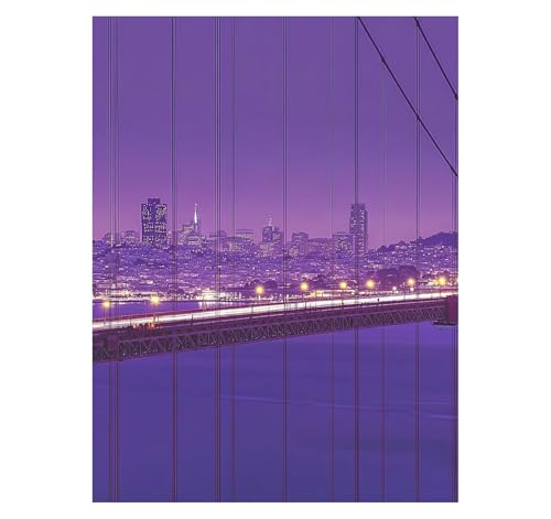 Brücke Malen Nach Zahlen Erwachsene Stadt Malen Nach Zahlen 80x60 CM DIY Basteln Erwachsene Klarheit Farbe Leinwan Bilder mit Acrylfarben Set 3 Typen Pinsel für Wanddeko Wohnzimmer, Geschenke YH2-3844 von Generic