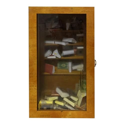 Buchecken-Set, Miniatur-Bühnenbücherregal, Schüttelregal, Holzregal-Puzzle, Bücherregal, dekoratives Bücherregal zum Schütteln, Bürodekoration, kleines Bib von Generic
