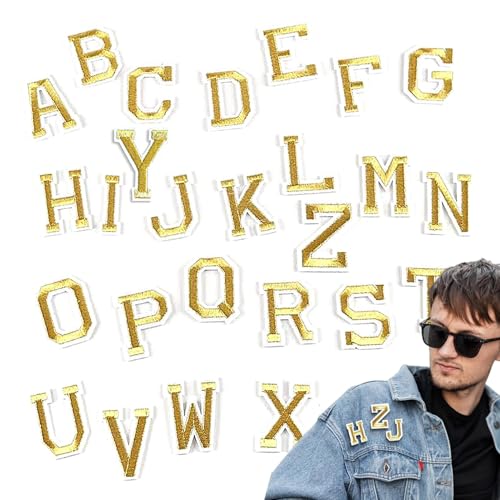 Buchstaben-Patches | Buchstaben-Patches aus Stoff | Buchstaben-Patch-Aufkleber - Nähen von bestickten Patches, eleganter und kreativer Aufnäher für Schuhe, Jacken, Hemden, Hüte von Generic