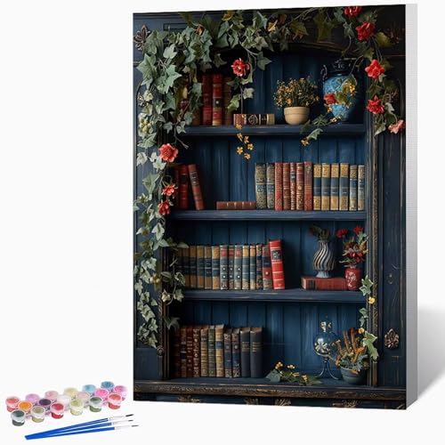 BüCherregal Malen Nach Zahlen Erwachsene Landschaft Malen Nach Zahlen DIY Set Erwachsene 70 x 95 cm, Kreativ Handgemalt Leinwand Set Mit 3-Pinseln Und Acrylfarbe, Geschenke (Ohne Rahmen) -LKF07711C von Generic
