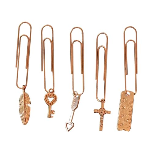 Büroklammer-Lesezeichen, lustige Büroklammern | 5-teiliges unsichtbares Pin-Clip-Set | Dekorative Lesezeichenklammer, Planer-Clips, lustige Memo-Clips für die Organisation von Filmen von Generic