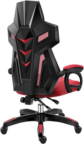 Bürostuhl, atmungsaktiver Netzstoff, Büro-Schreibtischstuhl, Gaming-Stuhl mit verstellbarem Winkel (Farbe: Rot, Größe: Fußpedal) von Generic