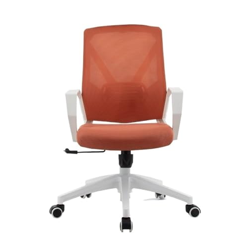 Bürostuhl, modisch, verstellbar, drehbar, omisch, Netzstoff, mittelhohe Rückenlehne, rollbar, Arbeitsdrehstuhl mit Rollen, Arbeits- und Konferenzstuhl, Computerstuhl mit Rückenlehne (orange) (or von Generic
