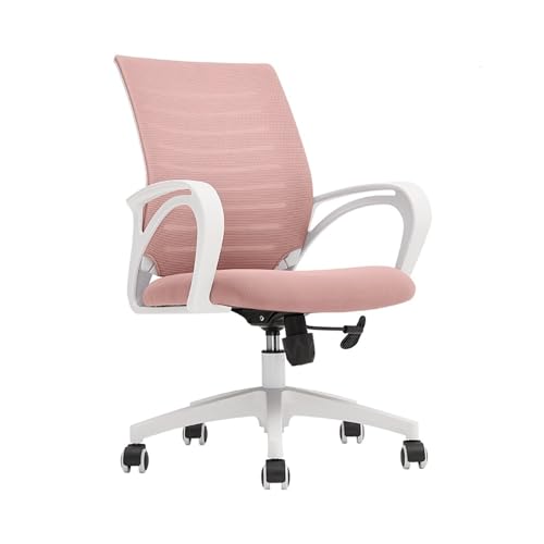 Bürostuhl, omischer Bürostuhl, Heimrollen, mittelhohe Rückenlehne, Netzstoff, Bürotisch, Roll-Drehstuhl, Computerstuhl (weiß) () von Generic
