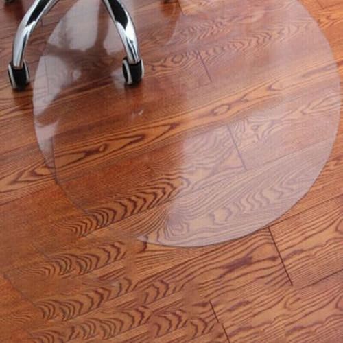 Bürostuhl Transparent Rund Bodenschutzmatte 1.0 mm Transparente Stuhlmatte für Hartböden rutschfest Bürostuhlunterlage Kratzfest(Mattiert,35 cm) von Generic