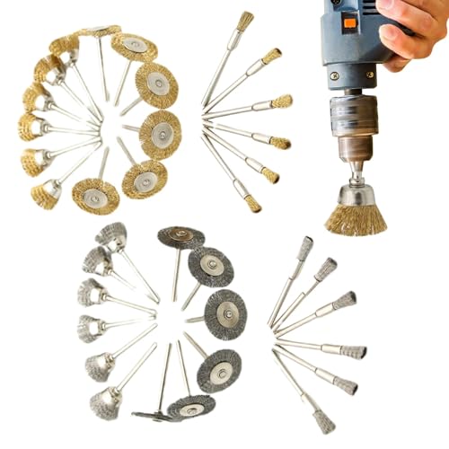 Bürstenset für Bohrmaschine Bohrmaschine Bohrbürste | Bohrbürstenaufsatz 36-teilig | Rostentfernungsbürste | Rad, Bohrbürste, Werkzeug für die R von Generic