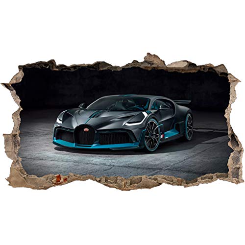 Bugatti Veyron Wandaufkleber, 3D-Loch in der Wand, 165cm x 91cm von Generic