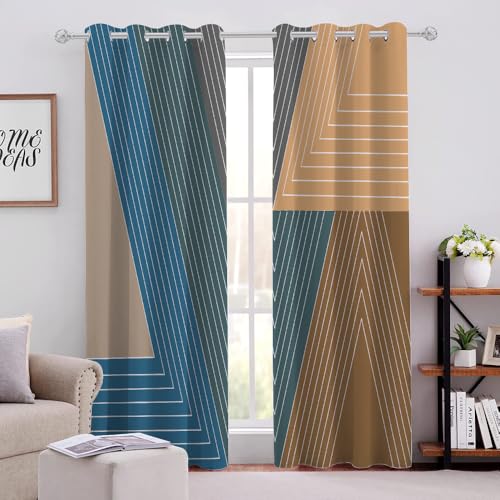 Bunte Geometrische Linien Blickdichte Vorhänge H274 X B229cm Weiße Geometrische Linien Kinderzimmer Gardinen mit Ösen für Mädchenzimmer Kinderzimmer Babyzimmer 2er Pack Bunte Geometrische Linien Blickdichte Vorhänge H274 X B229cm Weiße Geometrische Linien Kinderzimmer Gardinen mit Ösen für Mädchenzimmer Kinderzimmer Babyzimmer 2er Pack von Generic