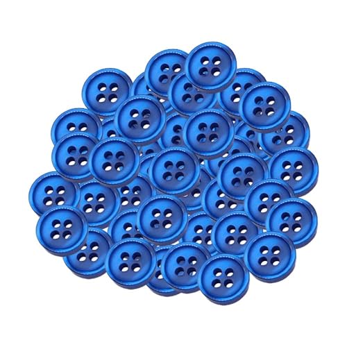 Bunte Knöpfe 200 Stück Harzknöpfe Kunststoff Bastelknöpfe 4-Loch-Knöpfe Rund Harzknöpfe Kinderknöpfe Knöpfe zum Basteln Nähen für DIY (Blau) von Generic