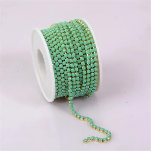 Bunte Strassverzierung, Goldkette, Bekleidung, Strassband für DIY-Zubehör, 2 mm/3 mm, 1001 SS12 (3 mm), 2 m von Generic