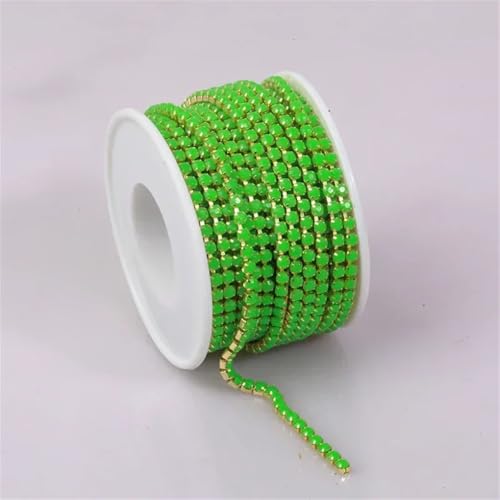 Bunte Strassverzierung, Goldkette, Bekleidung, Strassband für DIY-Zubehör, 2 mm/3 mm, 1004 SS6 (2 mm), 2 m von Generic
