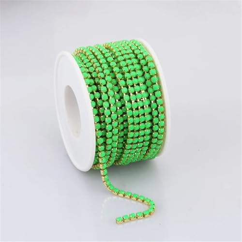 Bunte Strassverzierung, Goldkette, Bekleidung, Strassband für DIY-Zubehör, 2 mm/3 mm, 1008 SS6 (2 mm), 9,1 m von Generic