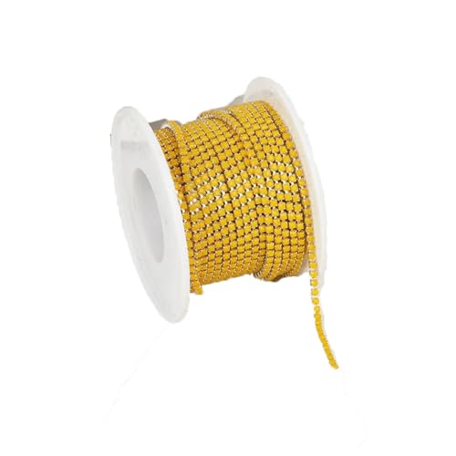 Bunte Strassverzierung, Goldkette, Bekleidung, Strassband für DIY-Zubehör, 2 mm/3 mm, 1018 SS6 (2 mm) – 4,5 m von Generic