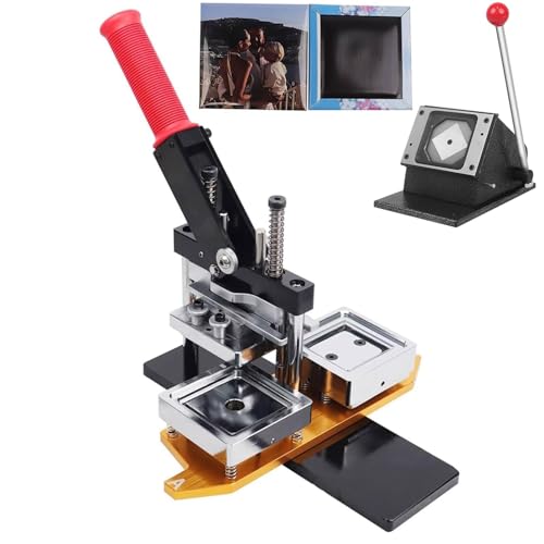 Button-Maker-Maschine, 50 mm x 50 mm (2 x 2 Zoll), Button-Button-Maker und Fotomagnet-Maschine – DIY-Kühlschrankmagnet- und Pin-Maker-Set mit 100 Zubehörsets + Papierschneider von Generic