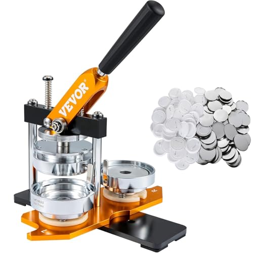 Button Maker Maschine, 75 mm (3 Zoll) Badge Punch Press Kit, Badge Maker Punch Press Maschine mit 100 Sets Button Maker Supplies Pin Press Einfach zu bedienen, for Selbermachen(37mm mold) von Generic