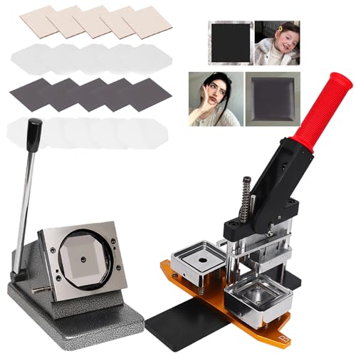Button Maker Maschine, 80 x 80 mm Fotomagnet Maschine, DIY Kühlschrankmagnete Maker Maschine mit 150 Sets von Verbrauchsmaterial, Button Button Maker Kit, für die Dekoration von Kühlschränke Button Maker Maschine, 80 x 80 mm Fotomagnet Maschine, DIY Kühlschrankmagnete Maker Maschine mit 150 Sets von Verbrauchsmaterial, Button Button Maker Kit, für die Dekoration von Kühlschränke von Generic