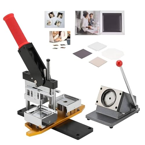Button-Maker-Maschine, Fotomagnet-Maschine, DIY-Kühlschrankmagnet-Pin-Maker-Maschine, 50 x 50 mm Button-Maker, DIY-Quadrat-Button-Presse mit 100 Materialsätzen und Kühlschrankmagnet-Schneide Button-Maker-Maschine, Fotomagnet-Maschine, DIY-Kühlschrankmagnet-Pin-Maker-Maschine, 50 x 50 mm Button-Maker, DIY-Quadrat-Button-Presse mit 100 Materialsätzen und Kühlschrankmagnet-Schneide von Generic