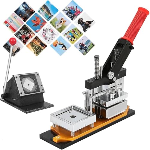 Button-Maker-Maschine, Herstellung von Kühlschrankmagnet-Button-Buttons, Kühlschrank-Fotomagnet-Maschine, 50 x 50 mm/2 x 2 Zoll DIY-Maschine zur Herstellung quadratischer Buttons mit 1000 Ve Button-Maker-Maschine, Herstellung von Kühlschrankmagnet-Button-Buttons, Kühlschrank-Fotomagnet-Maschine, 50 x 50 mm/2 x 2 Zoll DIY-Maschine zur Herstellung quadratischer Buttons mit 1000 Ve von Generic
