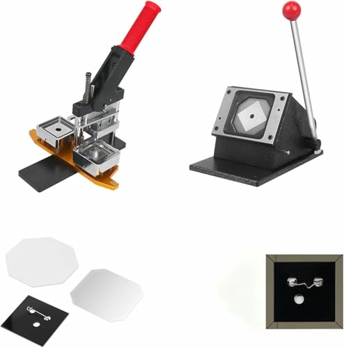 Button-Maker-Maschine, Herstellung von Kühlschrankmagnet-Buttons, Fotomagnet-Maschine, mit Papierschneider, zum Dekorieren von Kühlschränken, personalisierten Pin-Buttons Button-Maker-Maschine, Herstellung von Kühlschrankmagnet-Buttons, Fotomagnet-Maschine, mit Papierschneider, zum Dekorieren von Kühlschränken, personalisierten Pin-Buttons von Generic