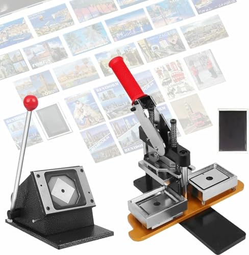 Button-Maker-Maschine, Magnet-Maker, 65 x 90 mm/2,6 x 3,5 Zoll Kühlschrankmagnet-Maker-Maschine mit 1000 Verbrauchsmaterialien, Button-Maker, Fotomagnet-Maker von Generic
