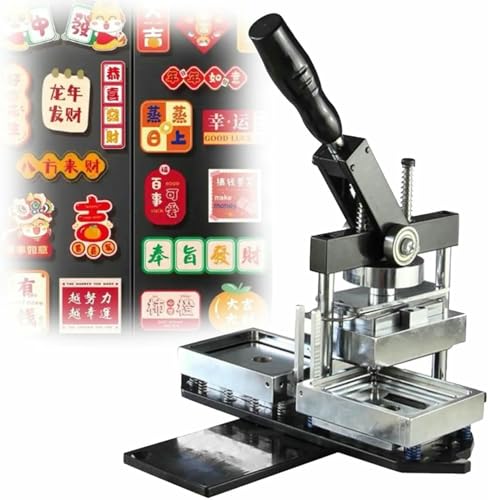Button Maker Maschine, Rechteckige Form 80 x 53 mm Kühlschrankmagnet Button Maker + Papierschneider + 200-teiliges Bauteil, DIY Button Button Maker Set Button Maker Maschine, Rechteckige Form 80 x 53 mm Kühlschrankmagnet Button Maker + Papierschneider + 200-teiliges Bauteil, DIY Button Button Maker Set von Generic